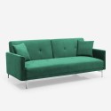 Divano letto moderno 3 posti design clic clac in tessuto velluto Villolus 
