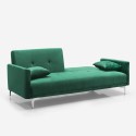 Canapé convertible 3 places design clic clac en tissu velours Villolus 