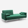 Canapé convertible 3 places design clic clac en tissu velours Villolus 