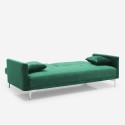 Canapé convertible 3 places design clic clac en tissu velours Villolus 