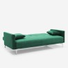 Canapé convertible 3 places design clic clac en tissu velours Villolus 