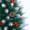 Albero di Natale 210cm artificiale addobbato rami effetto neve Rovaniemi Offerta