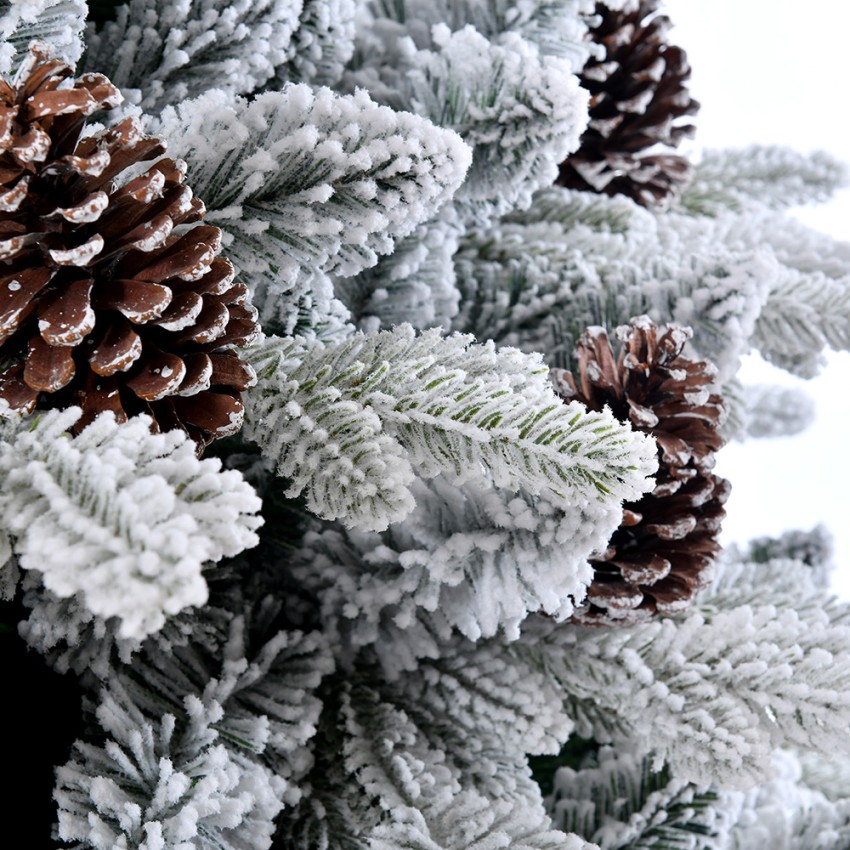 Künstlicher Weihnachtsbaum verschneit Schnee Zapfen 180cm