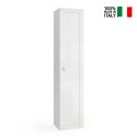Mobile armadio a colonna bagno 1 anta contenitore bianco lucido Telma Vendita