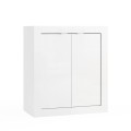 Armadietto da bagno 2 ante contenitore bianco lucido 70x35x78cm Willy Promozione