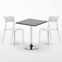 Schwarz Quadratisch Tisch und 2 Stühle Farbiges Polypropylen-Innenmastenset Parisienne Mojito Eigenschaften