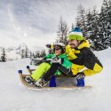 Slitta in legno da neve slittino pieghevole per bambini 2 posti Rudy Offerta