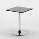 Schwarz Quadratisch Tisch und 2 Stühle Farbiges Polypropylen-Innenmastenset Parisienne Mojito 