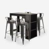 set hoher tisch schwarz 4-hocker mit rückenlehne cruzville Rabatte