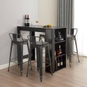 set hoher tisch schwarz 4-hocker mit rückenlehne cruzville Angebot