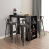 set hoher tisch schwarz 4-hocker mit rückenlehne cruzville Angebot
