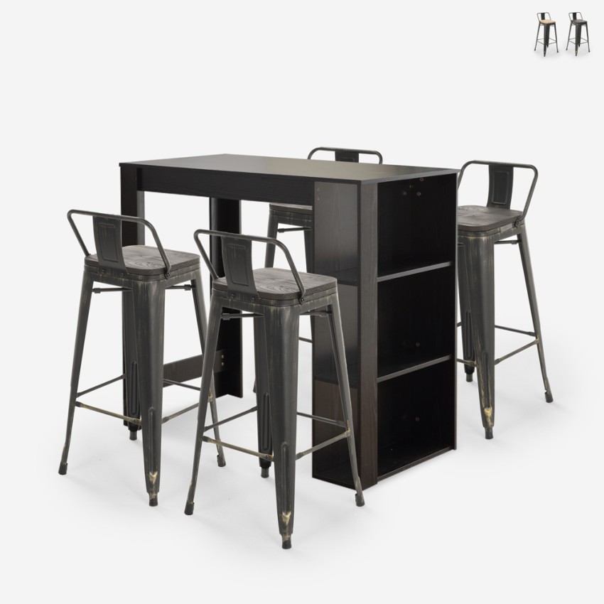 set hoher tisch schwarz 4-hocker mit rückenlehne cruzville Aktion set hoher tisch schwarz 4-hocker mit rückenlehne cruzville Aktion