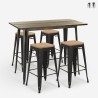 set tisch 120x60 4 hocker industrieller stil schwarz vintage bar fordville Verkauf