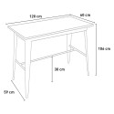 table haute noire 120x60 + 4 tabourets de bar avec dossier wahoo 