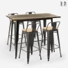 set hoher tisch 120x60  4 hocker mit rückenlehne schwarz bar  küche wahoo Verkauf