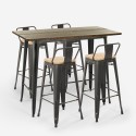 table 120x60 vintage+ 4 tabourets style avec dossier blackduck Catalogue