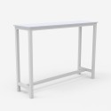 Set hoher Tisch 140x40  2 gepolsterte Hocker h78 weiß Metall Bar Drayton Angebot