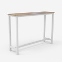 Set hoher Tisch 140x40 2 Hocker weiß Holz Metall Bar Quincy Angebot