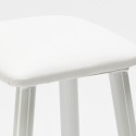 Set 2 sgabelli bar imbottiti bianco e tavolo alto legno metallo Quincy Sconti