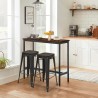 table haute 140x40 industrielle + 2 tabourets de bar oakwood Offre