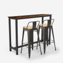 set 2 sgabelli bar schienale tavolo alto 140x40 industriale ludlow Catalogo