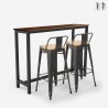 set hoher tisch 140x40 2 hocker mit rückenlehne industriell bar küche ludlow Verkauf