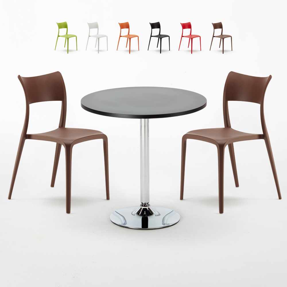 Table Ronde Noire 7x7 7 Chaises Intérieur Bar Parisienne Cosmopolitan Table Ronde Noire 7x7 7 Chaises Intérieur Bar Parisienne Cosmopolitan