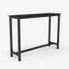 Set hoher Tisch 140x40 schwarz 2 gepolsterte Hocker Kunstleder Bar Küche Spickard Angebot