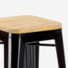 set tavolo alto bar cucina 2 sgabelli industriale nero legno knott Stock