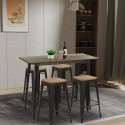 table 120x60 noir vintage + 4 tabourets de bar style fordville Remises
