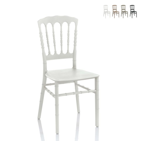 Designklassischer Stuhl für Restaurant, Außenbereich, Hochzeiten und Zeremonien Divina Aktion