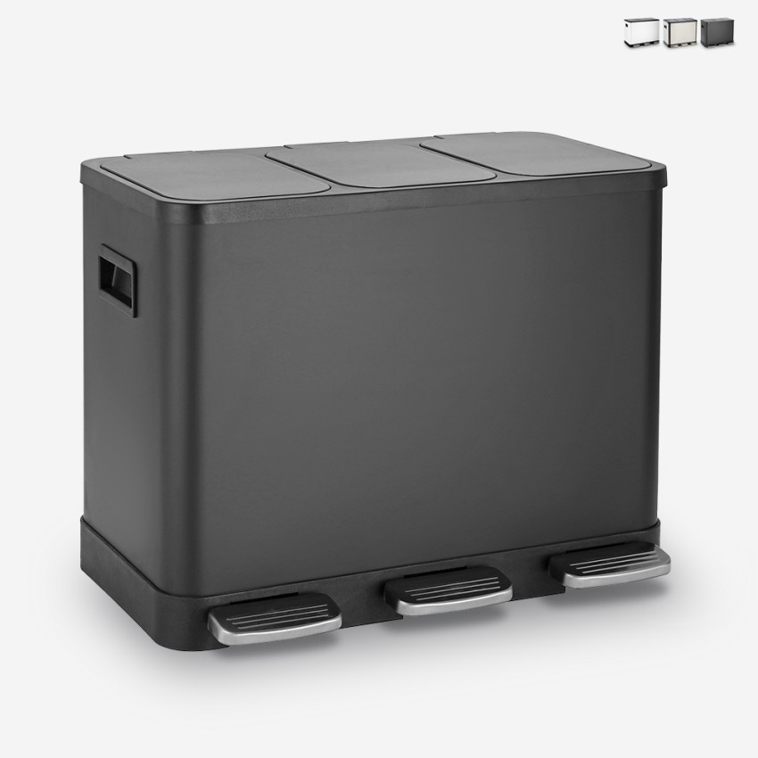 Mülleimer 3 Behälter 24 Liter Mülltrennsystem mit Treteimer Propre L Aktion Mülleimer 3 Behälter 24 Liter Mülltrennsystem mit Treteimer Propre L Aktion