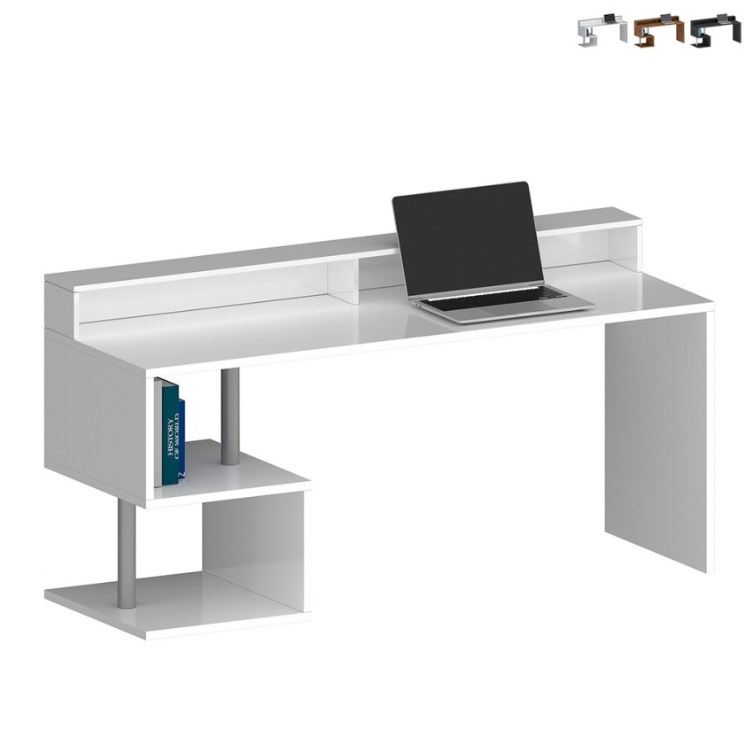 Scrivania ufficio design moderno 180x60x92,5cm con sopralzo Esse 2 Plus Offerta Scrivania ufficio design moderno 180x60x92,5cm con sopralzo Esse 2 Plus Offerta