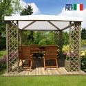 Gartenpavillon aus Holz 3x3m weißes PVC-UV-Schutzdach Fox JT40 Pocket Verkauf