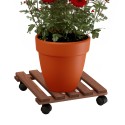 Blumenständer aus Holz mit Rädern 35x35cm Pflanzen Blumen Videl QM Verkauf