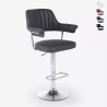 Sgabello bar cucina similpelle braccioli regolabile base cromata Tampa Vendita