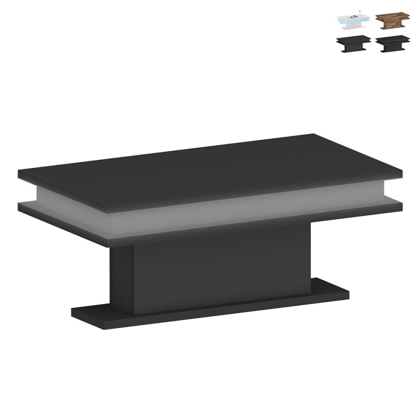 Tavolino da caffè salotto moderno con luce LED RGB 100x55cm Little Big Offerta Tavolino da caffè salotto moderno con luce LED RGB 100x55cm Little Big Offerta