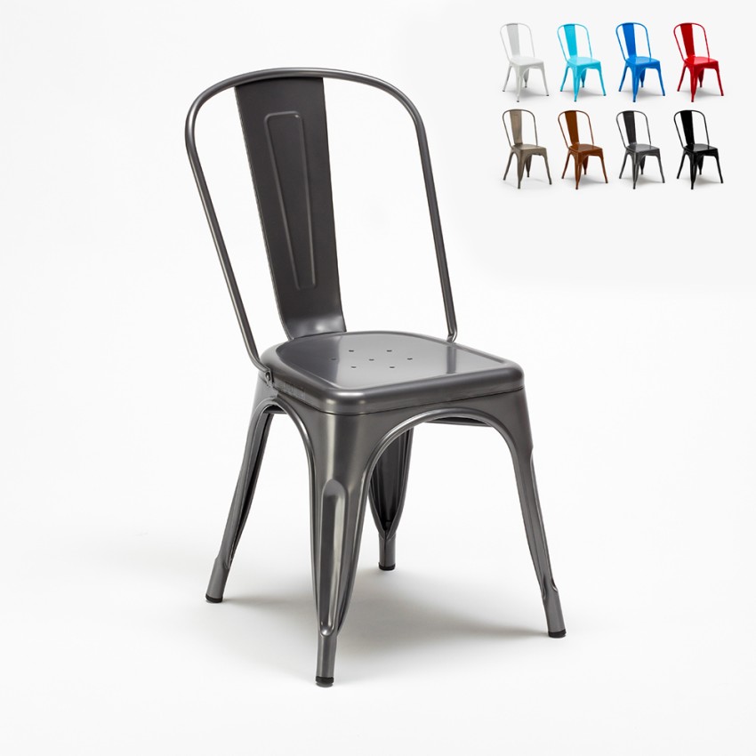stock 20 sedie Lix industrial metallo e acciaio per cucina e bar steel one 