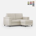 Canapé 2 places moderne avec pouf en tissu Marrak 120P Promotion