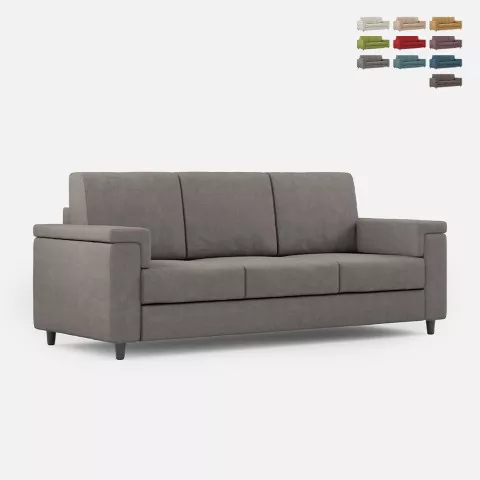 Canapé 3 places revêtement tissu 208 cm style moderne salon Marrak 180 Promotion