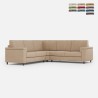 Canapé d'angle moderne avec péninsule en tissu 226x226cm Marrak 12AG Caractéristiques