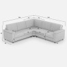 Ecksofa aus Stoff 246x246 cm mit Halbinsel Marrak 14AG 