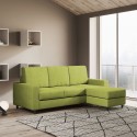 Wohnzimmer Sofa 3-Sitzer 208cm mit Pouf aus Stoff Sakar 180P Maße