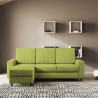 Wohnzimmer Sofa 3-Sitzer 208cm mit Pouf aus Stoff Sakar 180P 