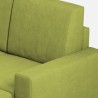 Wohnzimmer Sofa 3-Sitzer 208cm mit Pouf aus Stoff Sakar 180P 