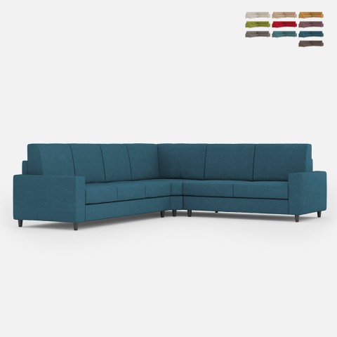 Grand canapé d'angle en tissu 6 places 286x226cm moderne Sakar 18AG Promotion