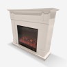 Camino elettrico a basso consumo 1500W cornice bianca Göteborg Saldi