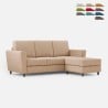 Canapé moderne en tissu 3 places de 212 cm avec pouf repose-pieds Yasel 180P Promotion