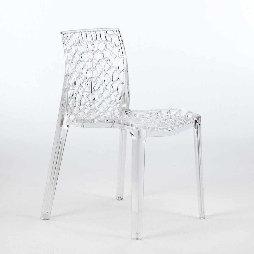 Gruvyer Stackable Chair made of Transparent Polycarbonate for Bars and Restaurants Gruvyer Stackable Chair made of Transparent Polycarbonate for Bars and Restaurants