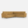 Canapé de salon d'angle moderne en tissu 6 places 288x248cm Yasel 18AG 